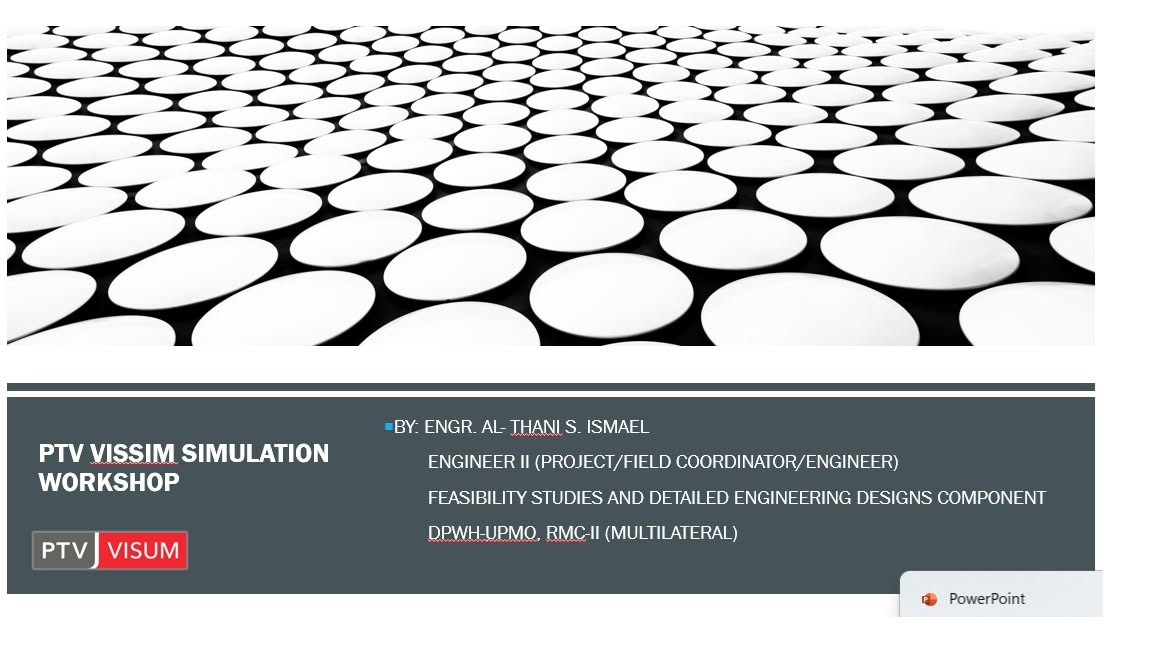 PTV Vissim simulation workshop title slide