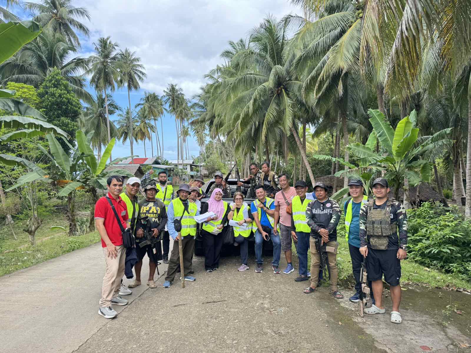 Socio-economic survey field team with local security escorts
